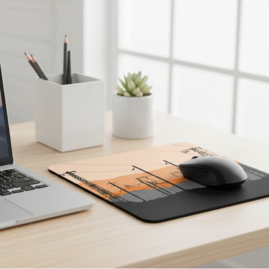 産業用サンセットパワーラインマウスパッド マウスパッド