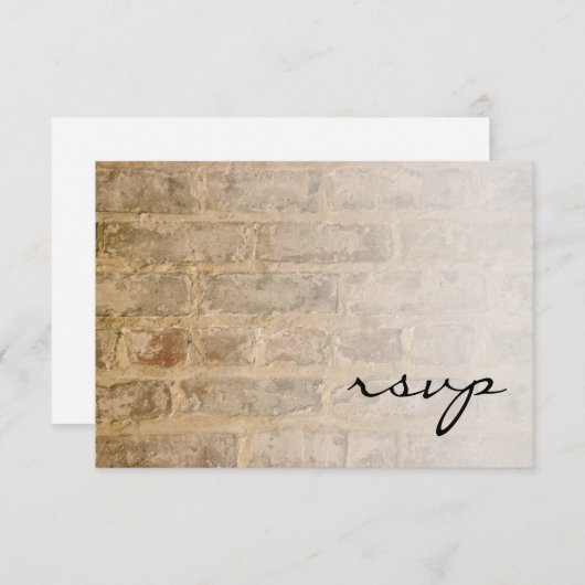 産業用シックなレンガのフェードウェディングRSVPカード 出欠カード (正面/裏面)