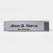 産業用スタイルグパーソナライズされたレーダイヤモンドプレート デスクネームプレート (正面)