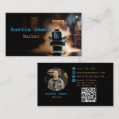 産業用スタイル煙テーマ理容師名刺 名刺 (正面/裏面)