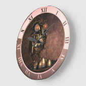 産業用スチームパンクフクロウと卵の大きな時計 ラージ壁時計 (傾斜)