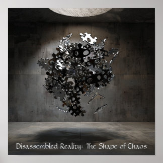 産業用パズル球体：抽象芸術フローティングスカルプト ポスター