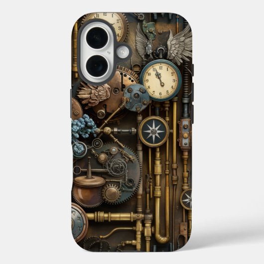 産業用ファンタジーの時代を超越したギアとパイプ Case-Mate iPhoneケース (裏面)