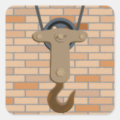 産業用プーリフックヴィンテージ機械デザイン スクエアシール (正面)