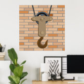 産業用プーリフックヴィンテージ機械デザイン ポスター (ホームオフィス)