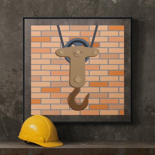 産業用プーリフックヴィンテージ機械デザイン ポスター