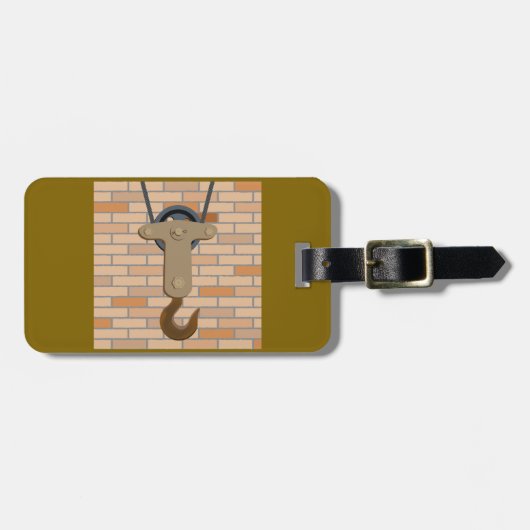 産業用プーリフックヴィンテージ機械デザイン ラゲッジタグ (正面横)