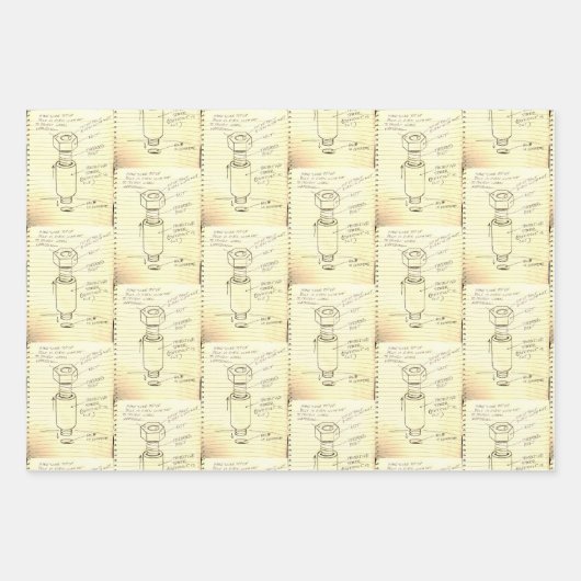 産業用ボルトプリントの包み紙 ラッピングペーパーシート (正面2)