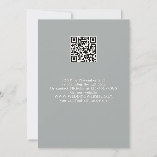 産業用モダンデザインフォト秋の結婚式 招待状 (裏面)