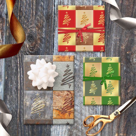 産業用モダン抽象芸術アートパターンクリスマス ラッピングペーパーシート