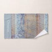 産業用ロフトスタイルブラウンブルー美学カスタム ハンドタオル (ハンドタオル)