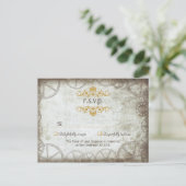 産業用ヴィンテージステームパ結婚ンク インビテーションポストカード (スタンド正面)