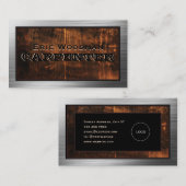 産業用ヴィンテージフェイクスタイル木材および金属 名刺 (正面/裏面)