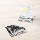 産業用建物白黒紙コースター スクエアペーパーコースター (インサイチュ)