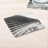 産業用建物白黒紙コースター スクエアペーパーコースター (アングル)