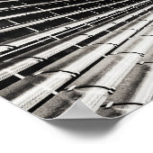 産業用建物白黒A4ポスター ポスター (角)