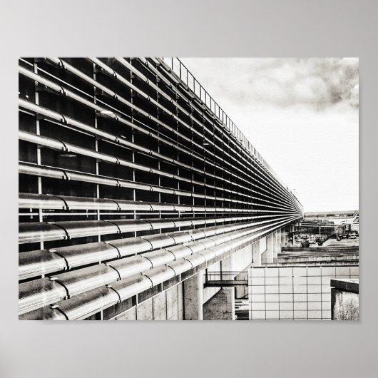 産業用建物白黒A4ポスター ポスター (正面)