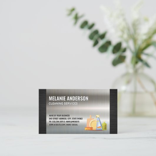 産業用清掃用品 名刺 (スタンド正面)