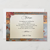 産業用秋の結婚式フォトラブカー感謝していド サンキューカード (裏面)