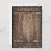 産業素朴の結婚ラブサインメタル&ウッド 招待状 (裏面)