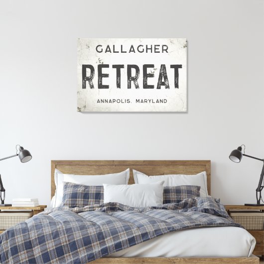 産業素朴モダンファームハウスリトリートシティ キャンバスプリント (インサイチュ (寝室))