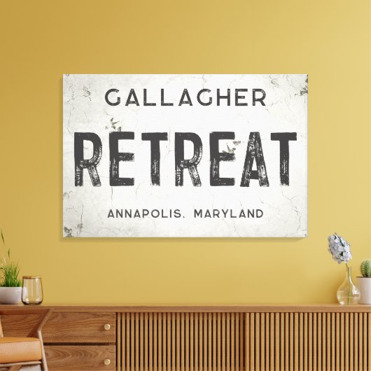 産業素朴モダンファームハウスリトリートシティ キャンバスプリント (インサイチュ (リビング))