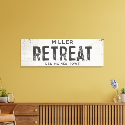 産業素朴モダンファームハウスリトリートシティ キャンバスプリント (インサイチュ (リビング))