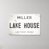 産業素朴モダンファームハウスレイクハウスシティ キャンバスプリント (正面)