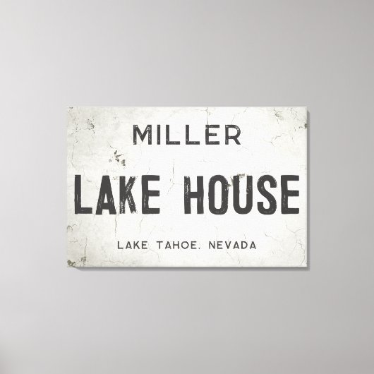 産業素朴モダンファームハウスレイクハウスシティ キャンバスプリント (正面)