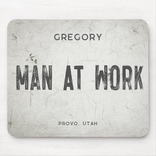 産業素朴モダン農家の男性の名前シティ マウスパッド (正面)