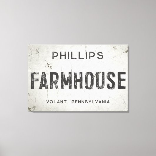 産業素朴モダン農家シティサイン キャンバスプリント (正面)