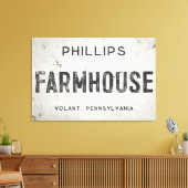 産業素朴モダン農家シティサイン キャンバスプリント (インサイチュ (リビング))