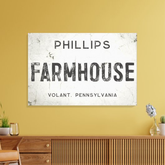 産業素朴モダン農家シティサイン キャンバスプリント (インサイチュ (リビング))