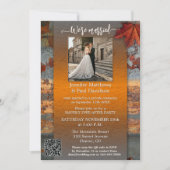 産業素朴秋の結婚式披露宴写真 招待状 (正面)