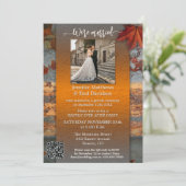 産業素朴秋の結婚式披露宴写真 招待状 (スタンド正面)