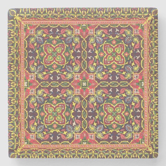 「産業芸術からのカーペットのためのデザインのプレート、 ストーンコースター (正面)