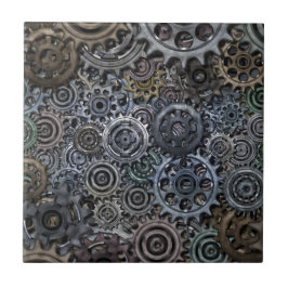産業金属のギアのデザイン タイル