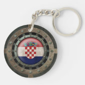 産業鋼鉄クロアチアの旗ディスクグラフィック キーホルダー (裏面)