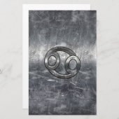 産業〔占星術の〕十二宮図におけるがんスタイル記号 便箋 (正面/裏面)