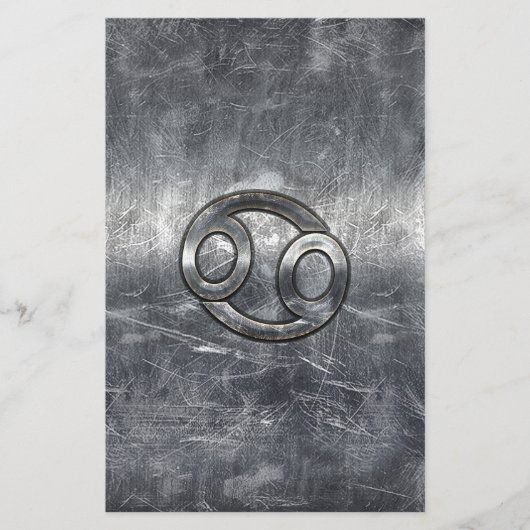 産業〔占星術の〕十二宮図におけるがんスタイル記号 便箋 (正面)