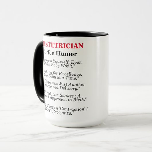 産科医のコーヒーユーモア マグカップ (正面左)