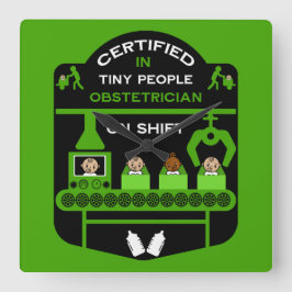 産科医の感謝と感謝のギフト スクエア壁時計