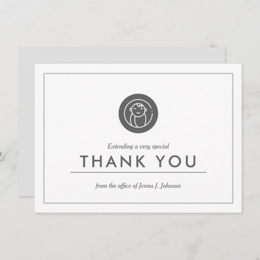 産科医をテーマにした |ミニマリストフラットありがとうございました サンキューカード (正面/裏面)