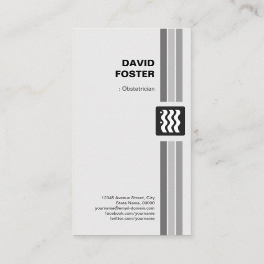 産科医 – Premium モダン 名刺 (裏面)