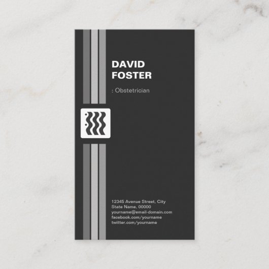 産科医 – Premium モダン 名刺 (正面)