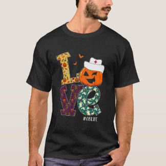 産科看護師 ハロウィン おばけのカボチャ 愛してる看護師の人生 Tシャツ