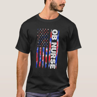 産科 OB 看護師 タイ染め アメリカ国旗 7月4日 Tシャツ