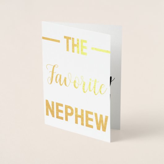 甥あいさつカードおもしろいカスタムパーソナライズされた 箔カード (正面)