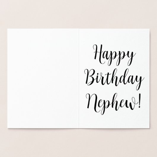 甥あいさつカードおもしろいカスタムパーソナライズされた 箔カード (内部)