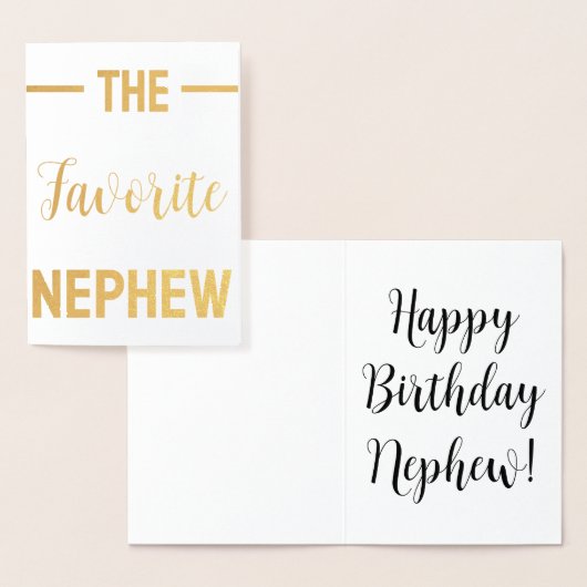 甥あいさつカードおもしろいカスタムパーソナライズされた 箔カード (ディスプレー)